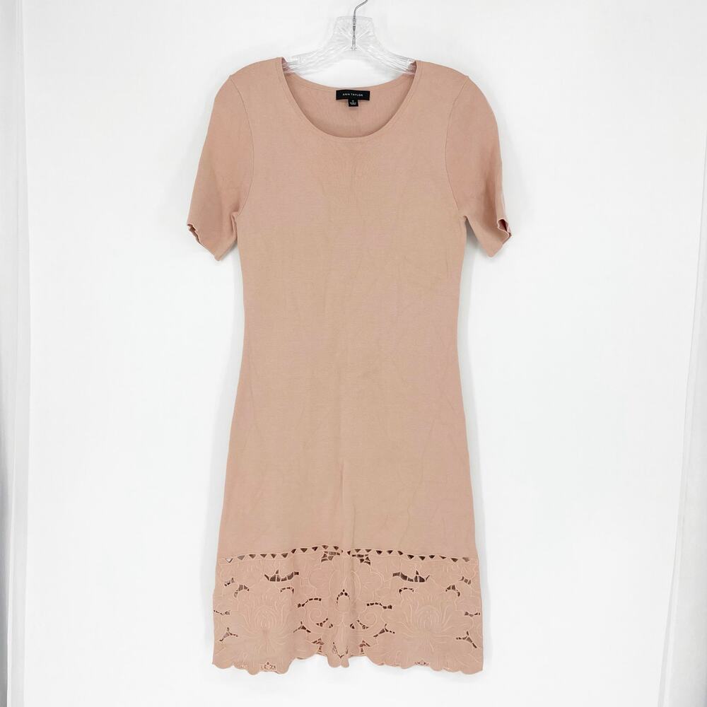 Ann Taylor Short Sleeve Eyelet Dress Size Small